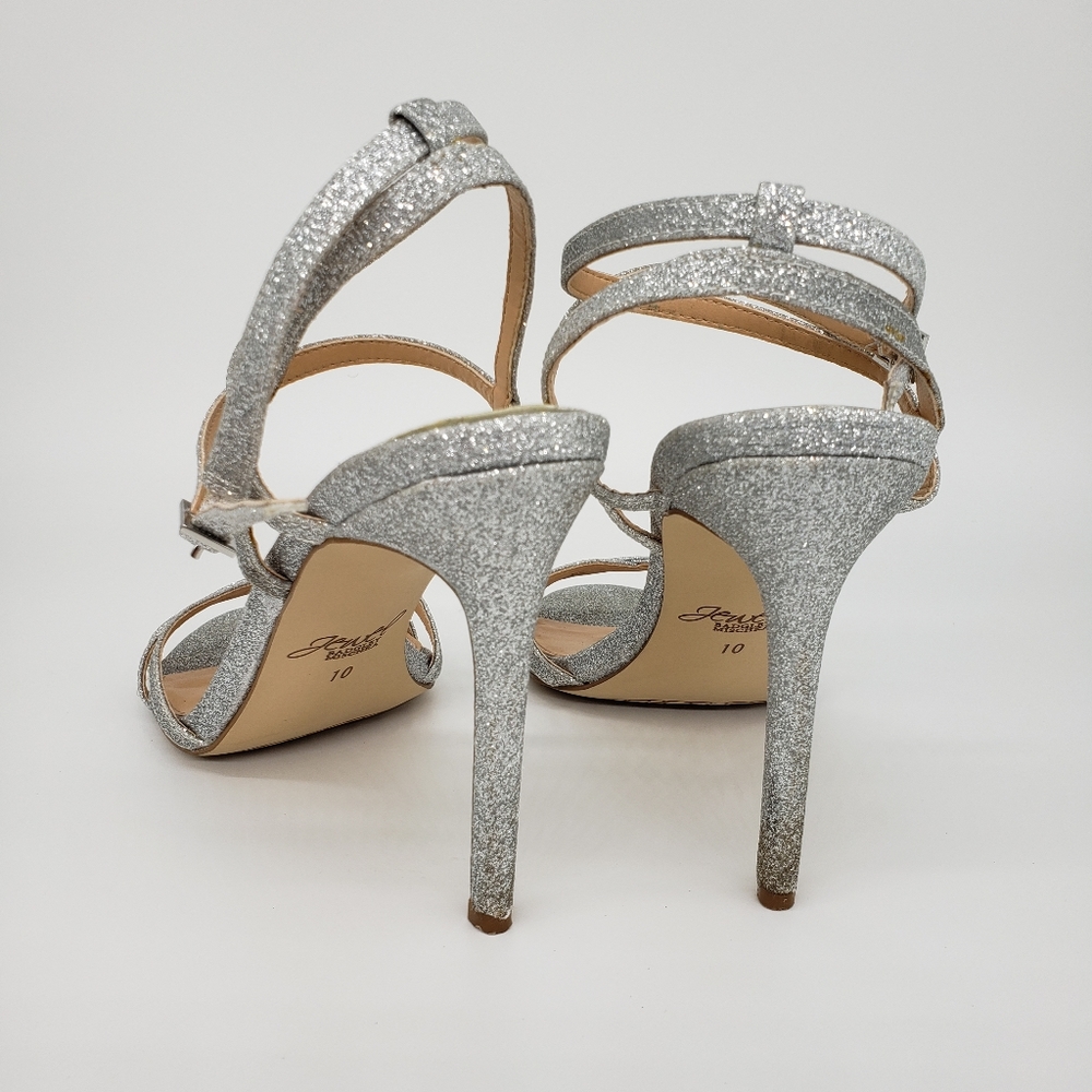 Badgley Mischka Jewel Silver Glitter Heels - Picture 4 of 6